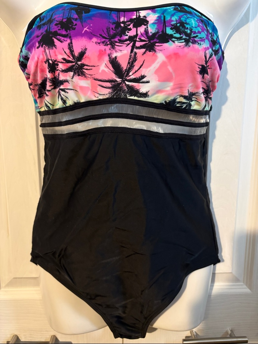 OP Black Swimwear with Tropical Accents